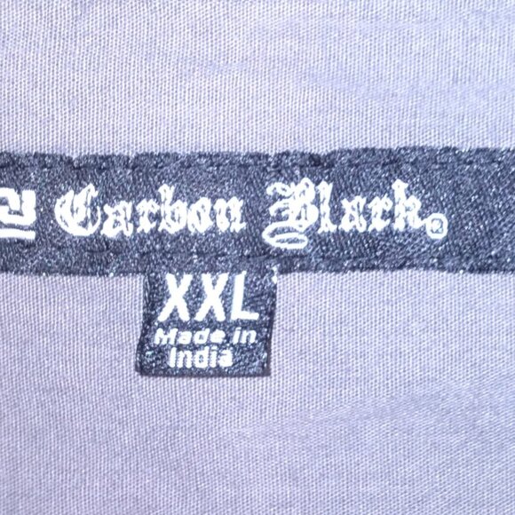 Carbon Black Men’s Button-Up Shirt XXL Black Crest Design 2000s Streetwear Y2K - Picture 9 of 15